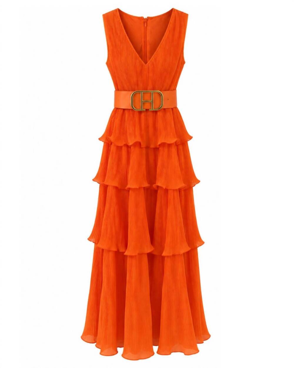 NEW L'ATISTE women's summer dress with belt in orange